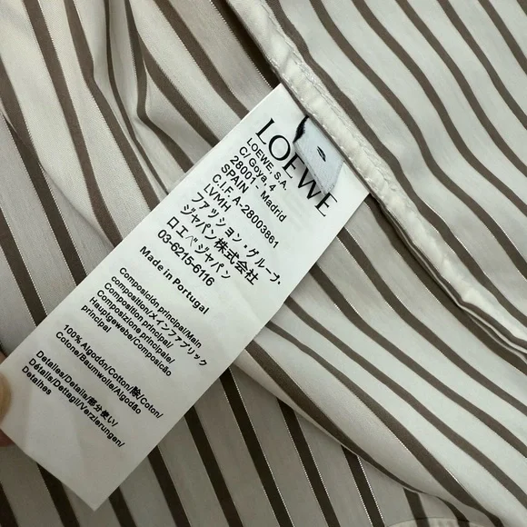 Loewe Brown and White Striped Button Down Shirt - Picture 5 of 6